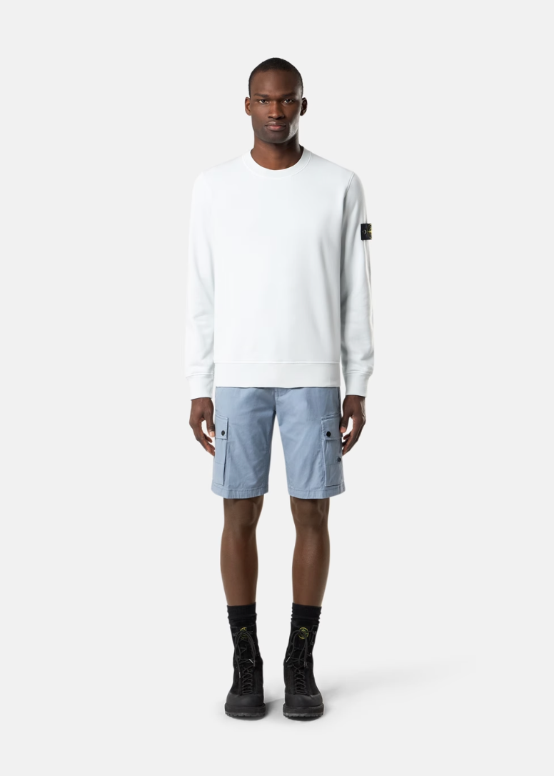 PULL BLEU CIEL COTON STONE